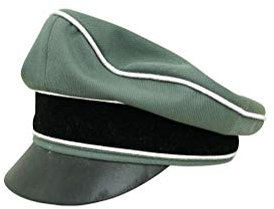 Militaryharbor WW2 German Waffen Elite Gabardine Infantry Crusher Visor Cap-60