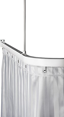 STABIL Showercurtainrail 900 * 900 mm. mit Verbindung zu ceiling (white) Leijma