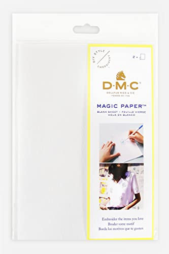 DMC - Magic Paper - Paket mit 2 Blättern A5, selbstklebend und wasserlöslich - Traditionelle Stickerei