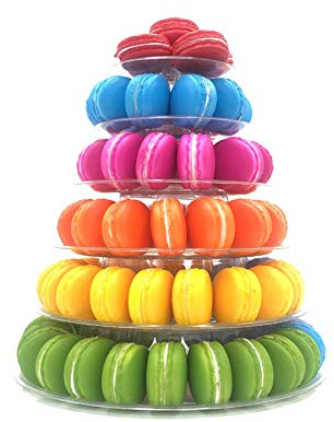 Candora 6-Layer Round Macaron Tower Cake Stand Macaron Display Rack for Wedding Birthday Dessert Stand Cake Plate