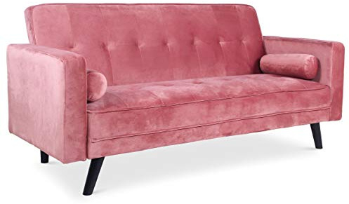 Menzzo Schlafsofa, skandinavisch, Slow, Samt, Rosa