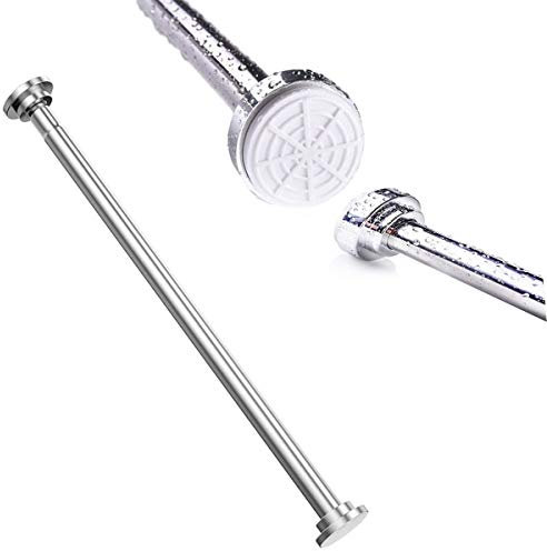 GQC Teleskopstange aus Edelstahl, Ausziehbare Duschvorhangstange ohne Bohren, Gardinenstange zum Klemmen, Rutschfeste Klemmstange für Vorhang, Schrank, Badezimmer, Fenster, Türen, 105-170 cm