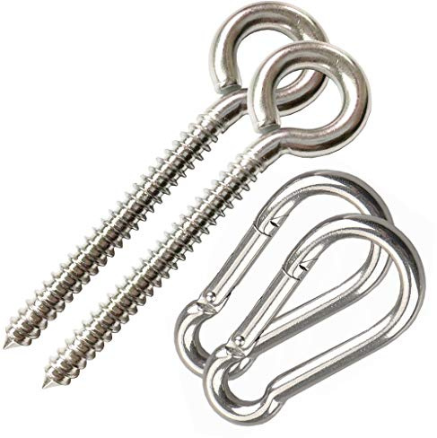 AIVOOF Kit de Suspension de hamac, Crochets à œillets Robustes pour Suspendre Une balançoire en Acier Inoxydable, Ensemble de mousquetons, capacité de 362,9 kg, matériel de balançoire pour hamac de