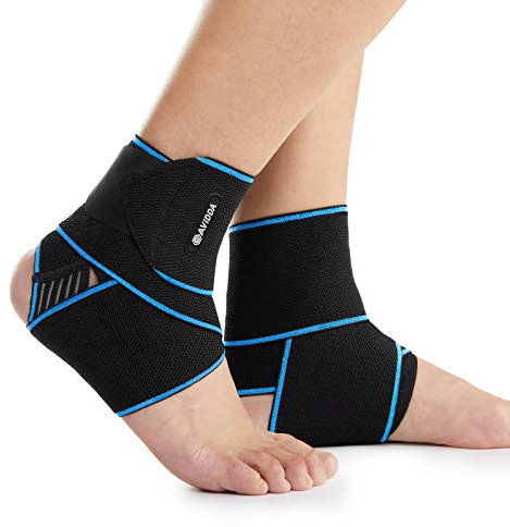 AVIDDA Ankle Support 2 Pack, Adjustable Ankle Brace for Sports, Elastic Compression Ankle Strap for Sprained Ankle, Achilles Tendon, Running