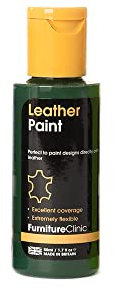 Furniture Clinic Pintura para cuero: para pintar todos los cueros: calzado, bolsos, ropa, etc. Flexible y duradera (verde, 50 ml)