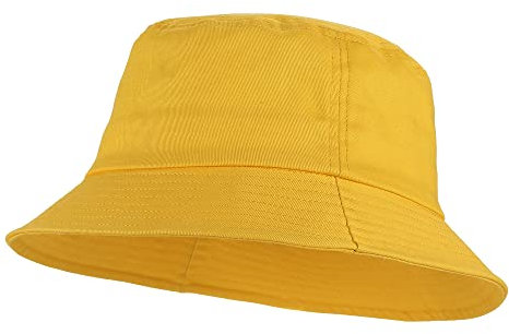 Umeepar 100% Baumwolle Fischerhut Sonnenhut Sommerhut Hut for Damen Herren (DE/NL/SE/PL, Alphanumerisch, Einheitsgröße, Gelb)