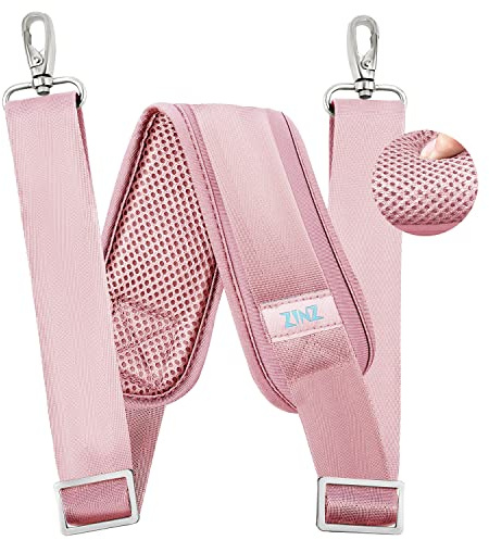ZINZ 79 inch Shoulder Strap, Extra-Thick Fixed Cushion Pad and Dual Clasps Universal Replacement Strap with Metal Swivel Hooks for Laptop Bags, Luggage Bags, Camera, Crossbody (200cm,Pink)