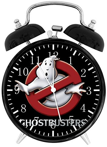 Hdecor Twin Bell Ghostbusters Alarm Desk Clock with Night Light Quite Silent Non-Ticking 4 Inches Glass Face - Great Decor for Home or Office – Best Gift Ideas for Birthday or Holidays W362, Black