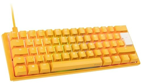 Ducky One 3 Yellow - Mechanische Gaming Tastatur Deutsches Layout im Mini-Format (60% Keyboard) mit Cherry MX Speed Silver Switches, Hot-Swap-fähig und RGB-Beleuchtung