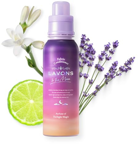 LAVONS Nontoxic Fabric Softeners Liquid, Fabric Conditioner with Organic Extracts, Natural Laundry Softener from Japan, Plant Based FABRIC Softener Sensitive Skin 16.9 Fl Oz to the Moon TWILIGHT MAGIC