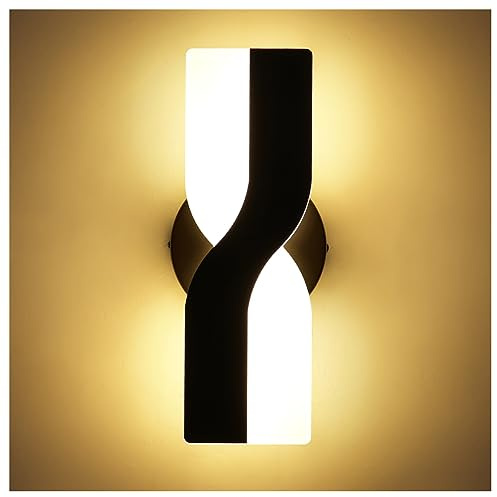 12W Modern Wandleuchte LED Dimmbar Innen Wandlampe LED Wandbeleuchtung | für Schlafzimmer Nachttisch Wohnzimmer Flur Lounge Treppen Korridor