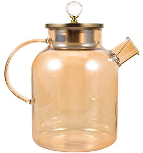UPKOCH Pichet à Eau Verre Avec Couvercle Pichet à Boissons Avec Bec Verseur Pour Thé Glacé Et Eau Froide