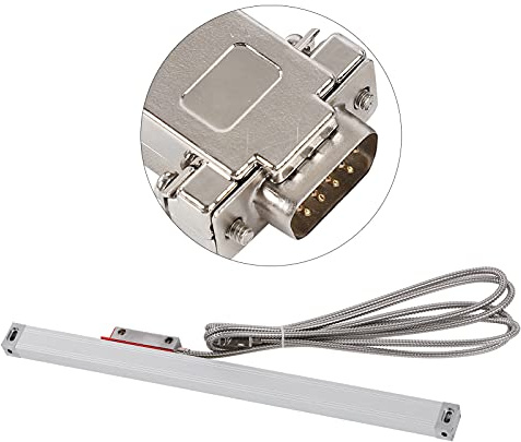 Lathe Linear Scale,DC5V 1μm Linear Scale with Stainless Steel Metal Hose,Digital Readout Encoder,DB9 Plug,Yellow Strip (1000)