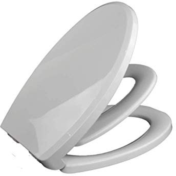 Transitions Leise schließender Toilettensitz mit griffigen Stoßfängern, verlängerter Toilettensitz mit integriertem Kindersitz, Weiß small gift