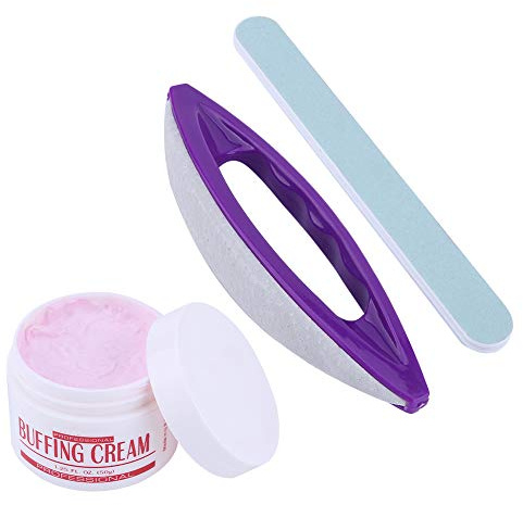 KOSDFOGE Kit D'Outils de Manucure pour Ongles, Blocs de Tampons pour Ongles, Ensemble de 3 Pcs Nail Art Buffing Cream Nail Brush Buffer Vernish Polish Polishing Strip Nail Art S
