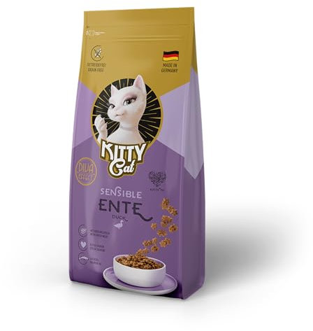 KITTY Cat Ente Sensible, 3 kg, Trockenfutter mit hohem Fleischanteil für empfindliche Katzen, getreidefreies Katzenfutter mit Taurin und Lachsöl, Made in Germany