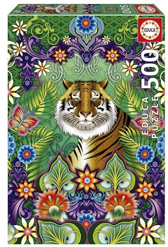 Educa Bengal Tiger, Catalina Estrada | 500 Piece Puzzle for Adults. Measurements: 34 x 48 cm. Includes Glue Fix Puzzle. From 11 years old