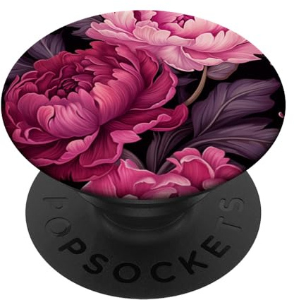Magenta und Blush Pink Pfingstrosen Blumenmuster PopSockets Klebender PopGrip