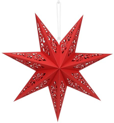 Papierstern Weihnachten, Aushöhlen Faltsterne Weihnachten 45 cm Ø Rot, Papiersterne zum Aufhängen, Lampenschirm Stern, Papierstern für Fensterdeko Weihnachtsdeko Weihnachtsbaum