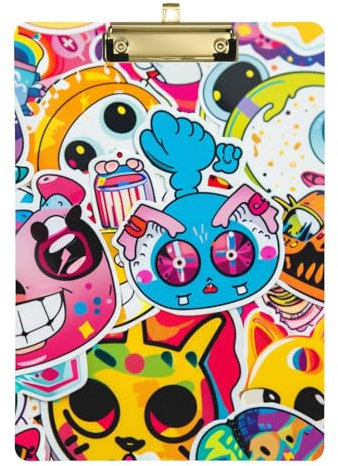 Graffiti Art Trend Play Aufkleber Klemmbretter mit Ordnern Kunststoff für Fußball-LKW-Fahrer Größe 22,9 x 30,5 cm