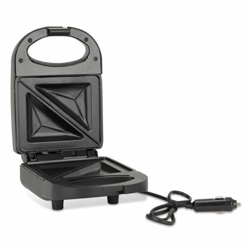 Unibos | 12V 120W Automatic Shut-Off 2-Slice Easy To Clean Non Stick Cool Touch Handle Truck Lorry Caravan Camping Van Compact & Portable Sandwich Toast Maker