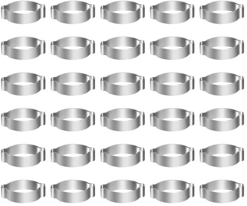 YTKavq Double Ear Hose Clamps,20mm-23mm 304 Stainless Steel Hose Clamp Tool for Pipe Fitting Connections(30 Pcs)