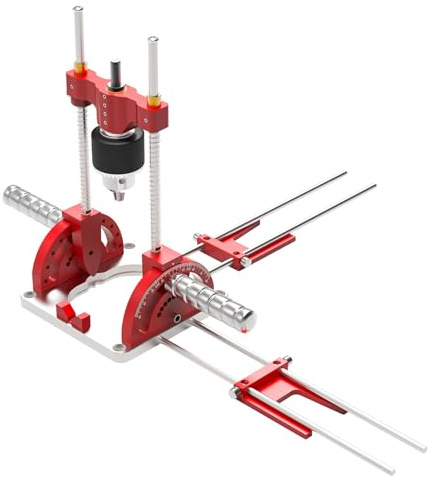 Multi Angle Drill Guide, Precision Drill Guide with Chuck 0° to 60° Angle Drill Guide with Protractor Scal, Self-Centering Drill Guide for 1/16‘- 1/2 Electric Drills