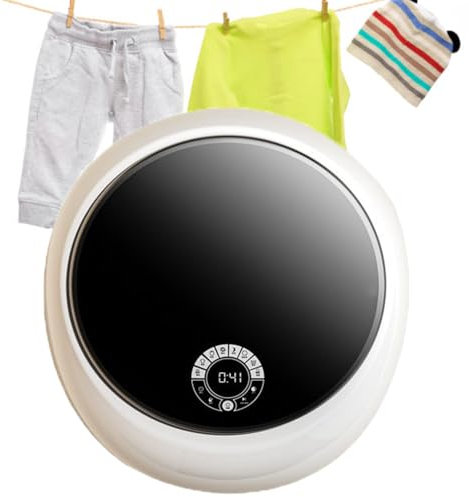 GTANND Laveuse Électrique Compacte Murale, Mini Lave-Linge Mural, Capacité De Lavage 3 Kg, Lavage Rapide en 15 Minutes À Chargement Frontal,Round
