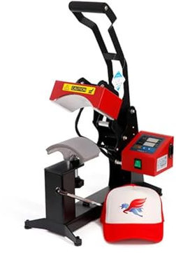 Transferpresse, Automatische Hutkappen-Wärmepresse, Drucker-Etiketten-Transfer-Stempel-Sublimationsmaschine, Digitalanzeige-Clamshell for DIY-Werbung für T-Shirts, Becher, Mütze, Teller, Mütze(Hot Cap