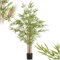 TecTake® Bambu Artificial, Planta Artificial Realista con Hojas Densas, Ideal para Decoración Hogar, Arbol Artificial Interior Fácil de Limpiar, Plantas Artificiales Decorativas - 150 cm de Alto
