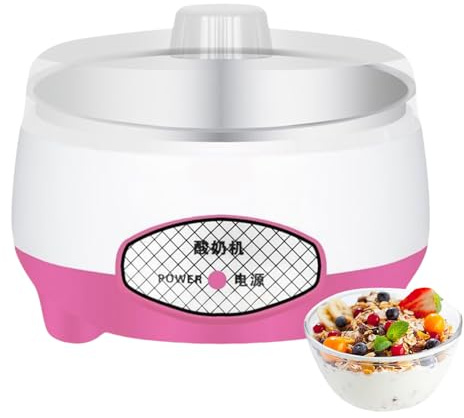 Macchina per yogurt, macchina automatica per yogurt da 4,7 x 6,3 pollici, macchina per yogurt con contenitore interno in acciaio inossidabile, strumento elettrico multifunzionale per latte da 1,2 l
