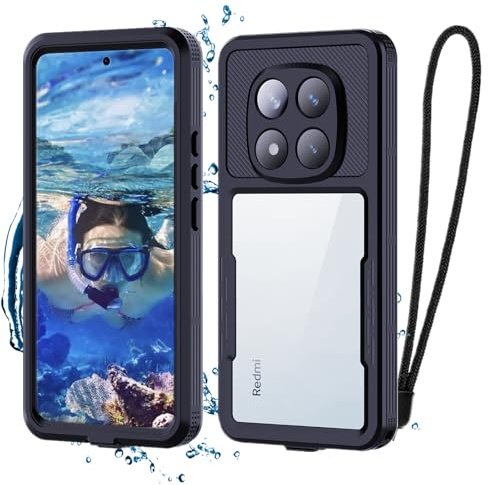 FocRelaxer Coque pour Xiaomi Redmi Note 14 Pro, coque de téléphone étanche IP68 avec protection d'écran intégrée, résistante aux chocs, à la poussière, protection intégrale à 360 degrés, coque avant