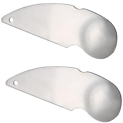 HOLIDYOYO 2pezzi Cucchiaio Pelatore in Acciaio Resistente per Kiwi e Avocado Utensile Pratico per Pelare e Scavare La Frutta Durevole e Facile da Pulire per Preparare Frutta Appetibile