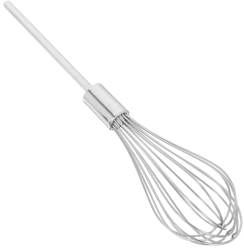 VOSAREA Extra Long Thick Stainless Steel Egg Beater Drill Mixer Attachment Multi-Functional Kitchen Tool for Dough Mixing Baking and Cooking