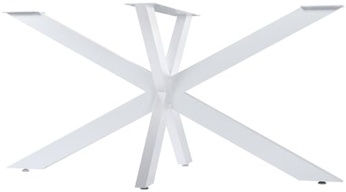 CLP Tischbeine Hardwick I Tischkufen für DIY-Tische mit Höhe 71 cm I Sternförmiges Tischgestell aus pulverbeschichtetem Stahl Farbe weiß Größe 150x78x71 cm