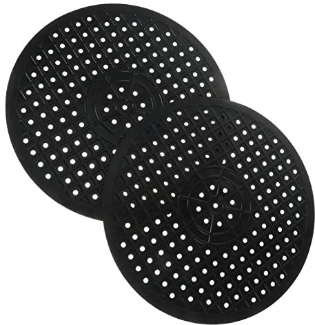 HEALEEP 2pcs Rubber Sink Mat Fast Draining Kitchen Protector for Dishes Glassware Easy Clean Drying Mats with Design for Quick Air Drying Black Shape