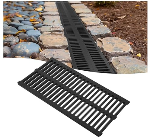 Canaleta Desague Rejilla De Drenaje Para Interiores Y Exteriores, Cubierta De Plástico Polimérico Para Drenaje De Aguas Pluviales Y Residuales, Para Patios, Entradas De Vehículos, Jardines Y Patios(50