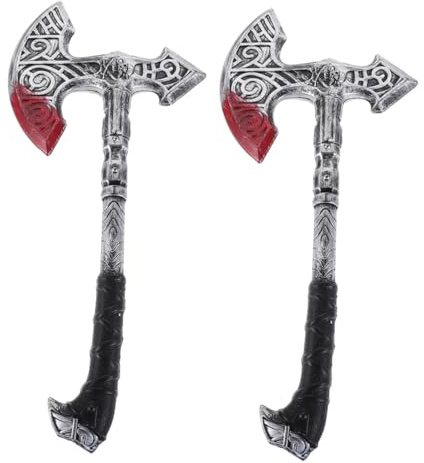 OATIPHO 2 Hachas Medievales De Plástico para Cosplay Vikingo Retro Ideal para Halloween Juegos De rol Disfraces Y Fiestas