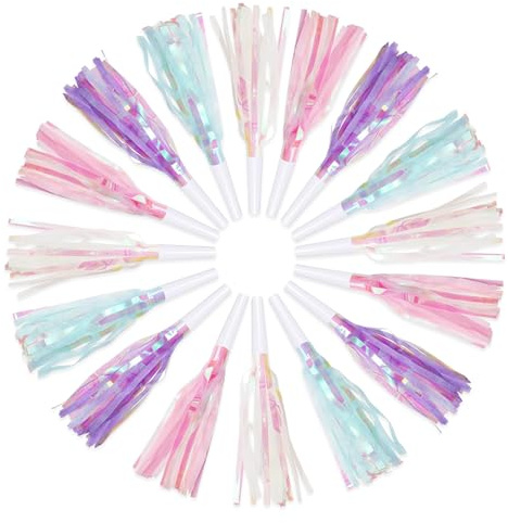 24 PCS Party Blower, Birthday Blowers, Colourful & Fun Party Whistles for Party Bag Toys Fillers Birthdays Weddings Celebrations Anniversary Decoration Gifts