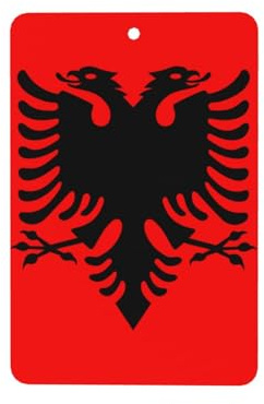 Auto-Lufterfrischer mit Albanien-Flagge, 4 Stück, hängende Duftkarten, Duftkarten für Auto-Aromatherapie-Tabletten
