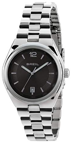 Armbandsur BREIL Man LINK kvadrant vit e klockarmband i stål, fabrik TIME JUST - 3H QUARZUHR armband EINE GRÖßE Klockarmband: stål, urtavla: svart