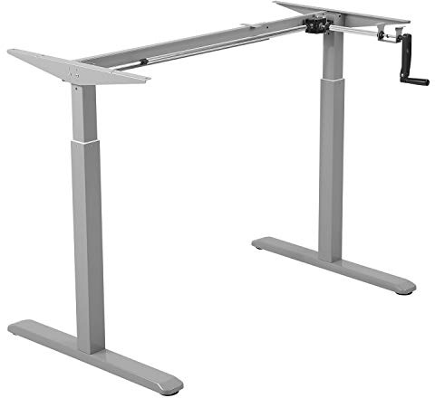 Maclean MC-790 Schreibtischgestell Bürotischgestell Manuell Höhenverstellbar Tischgestell bis 60kg max. Höhe 120cm, Metall, Grau
