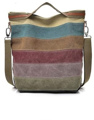 CVFAJI Borse a tracolla da donna in tela Hobo borse multi-colore Casual Messenger Bag Top Handle Tote Crossbody Bags, Multicolore, Taglia unica
