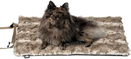 HS-Hundebett® Hundedecke Outdoor S (55x75 cm) wasserdichte Hundedecke waschbar – 3 cm Füllung – Ideal für Reisen und Zuhause – Taupe, Made in DE