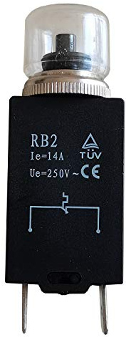 2 Pezzi RB2 Protezione Termica Interruttore Interruttore di Sovraccarico Protettore Sovracorrente Dispositivo Interruttore di Circuito AC 250 V 14A (14A)
