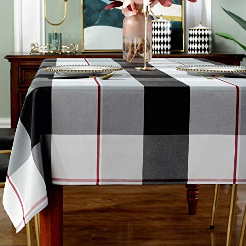 Rechteckige Tischdecke Polyester-Tischdecke im Karierten Stil Spritzwassergeschützt staubdicht knitterfrei schwere Tischdecke für Küche Esstischplatte
