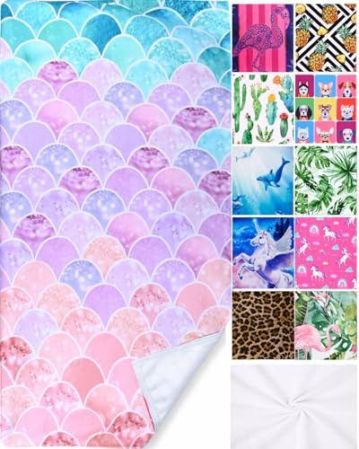LIVILAN Little Mermaid Beach Towel, 30 x 60 Soft Microfiber, Quick Dry, Absorbent, Sand Free, Lightweight for Kids, Girls, Women, Ideal for Pool, Travel, Bath, Perfect Mermaid Gifts
