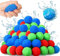 24 Stück Baumwoll Wasserbomben, Wasserschlacht Bälle, Splash Ball,Wiederverwendbare Wasserbomben, Wasserspielzeug Pool Spielzeug Strandspielzeug Bunt Gemischt Wasserball für Kinder Sommer Draussen