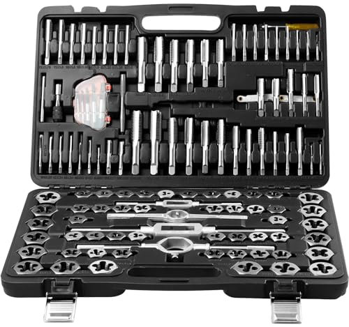 VEVOR Gewindeschneider Maschinengewindebohrer 116-teilig, Kernlochbohrer Gewindeschneidsatz Lagerstahl Maschinengewindeschneide inkl. 51 x Gewindebohrer, 51 x Stanzformen Metrisch/Imperial