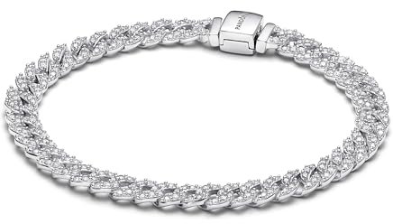 PANDORA Timeless Pavé Gliederarmband aus Sterling-Silber mit Cubic Zirkonia, Timeless Kollektion, 20cm, 593008C01-20